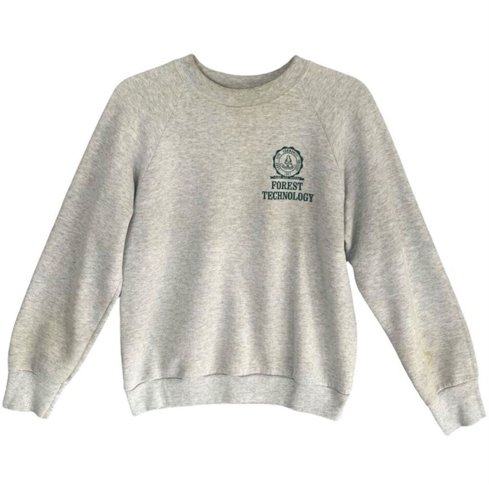 Vintage 90s FOTL Gray Sweatshirt Medium LCCC Forest Tech Lake City Florida Logo
